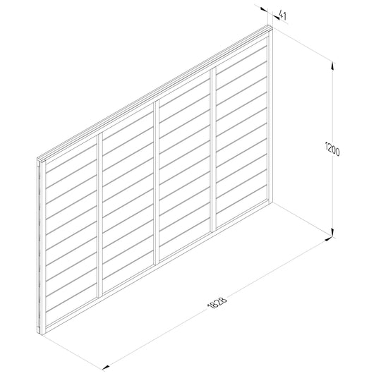 Pressure Treated Larchlap Signature Overlap Panel - 1.83 x 1.2m (6 x 4ft approx)
