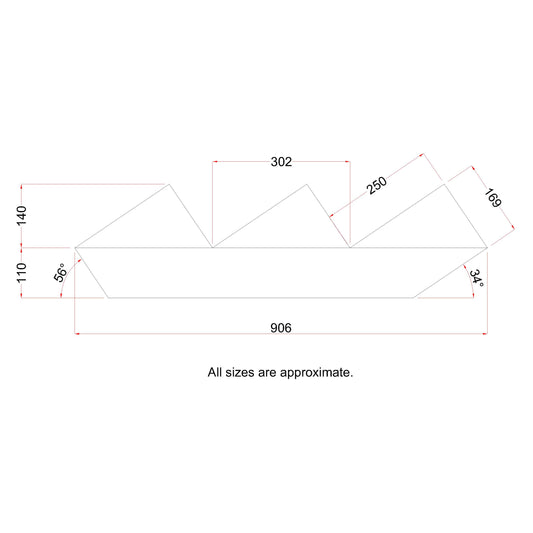 3 Tread Decking Stair Stringer - 45 x 250 x 906mm