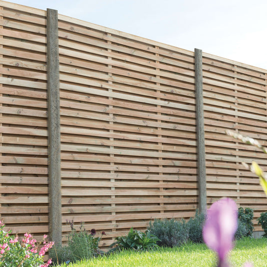 Venetian Hit & Miss Double Slatted Panel - 1800 x 1800mm - 6 x 6ft