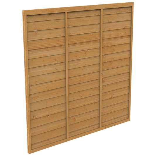 Dip Treated Larchlap Heritage Overlap Panel - 1.83 x 1.8m (6 x 6ft approx)
