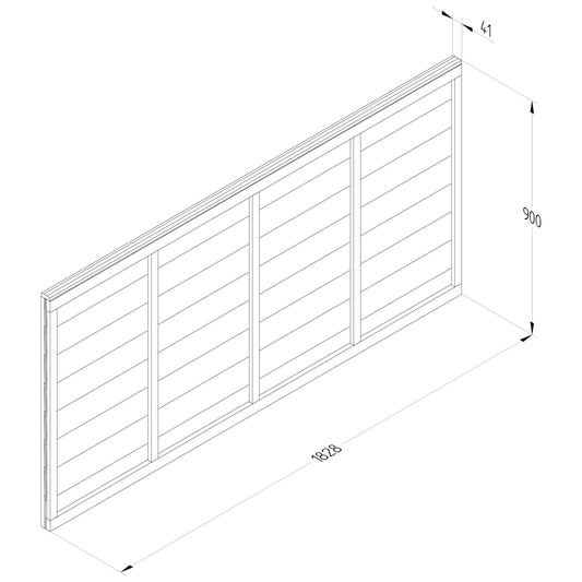 Pressure Treated Larchlap Signature Overlap Panel - 1.83 x 0.9m (6 x 3ft approx)