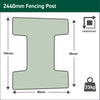 Slotted Intermediary Concrete Fence Post – 104 x 80 x 2440mm