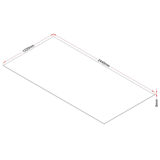Non-Structural Hardwood Plywood Sheet - 9 x 1220 x 2440mm
