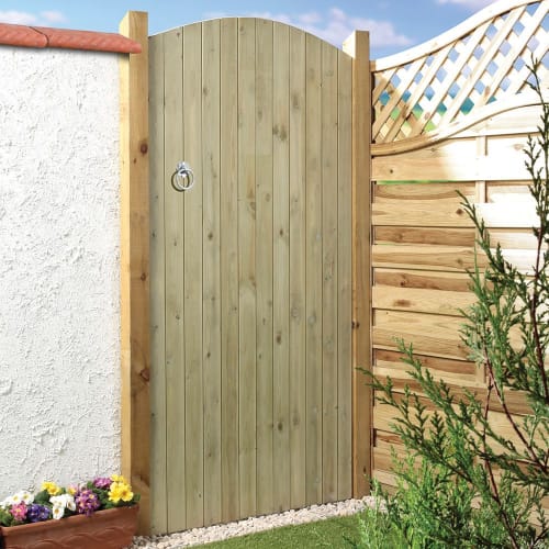 Ledged & Braced Arched Top Timber Gate - 915 x 1829mm